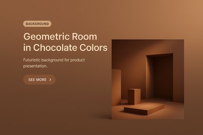 Futuristic Chocolate Geometric Room for Product Display