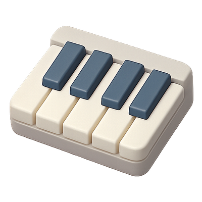 Stylized Piano Keypad with Minimalist Design