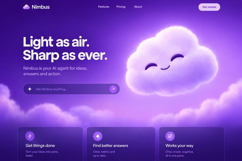AI agent landing page design