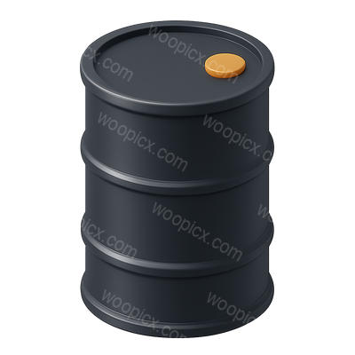 Realistic 3D Oil Barrel Icon with Volumetric Feel
