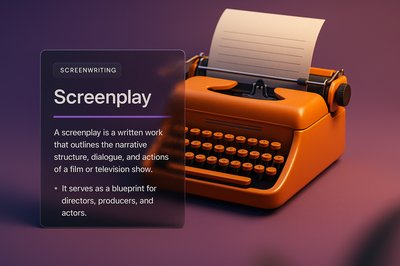 3D Web Block Design Featuring a Typewriter for Screenwriting
