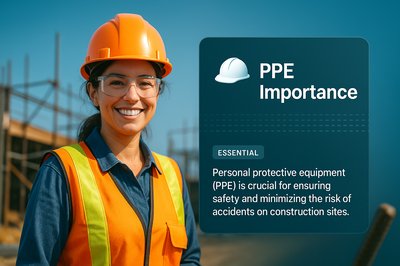 Female Construction Worker Highlighting PPE Importance