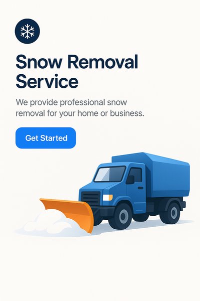 Professional Snow Removal Service Landing Page Design