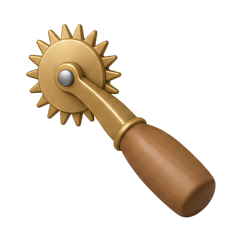 brass tooling wheel close-up
