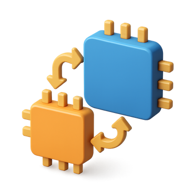 3D Coprocessor Icon with Isometric Design