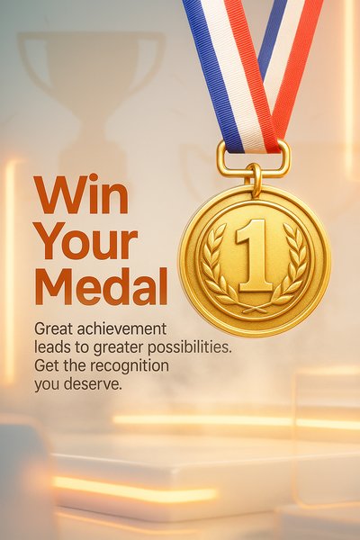 Realistic LinkedIn Carousel Slide Design Featuring Award Medal