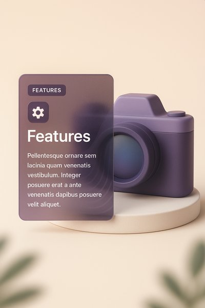 Elegant Web Design: 3D Illustration with Text Overlay
