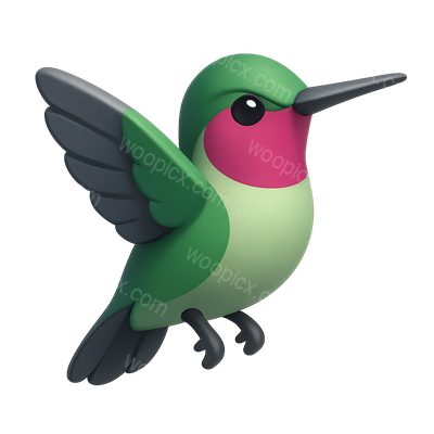 Colorful Cartoon Hummingbird Illustration