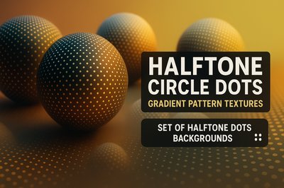 Gradient Pattern Textures Featuring Halftone Circle Dots