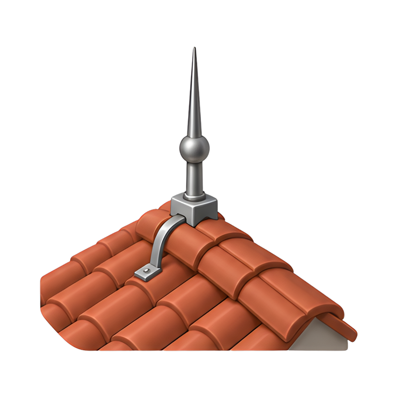 lightning rod on a rooftop