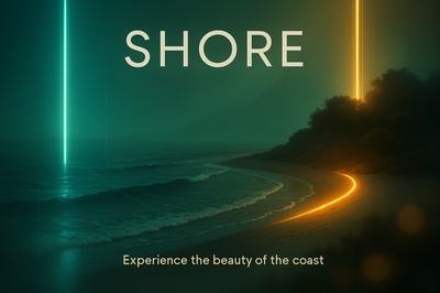 Neon Misty Shoreline: Experience Coastal Beauty