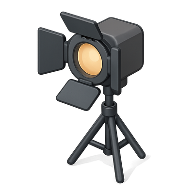 3D Lighting Director Icon with Isometric View
