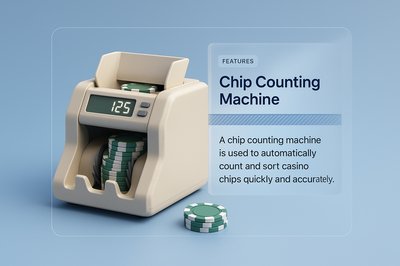 3D Chip Counting Machine with Transparent Glass Effect
