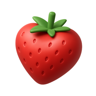 3D Strawberry Icon