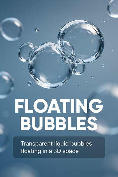 Realistic 3D Floating Bubbles in Liquid