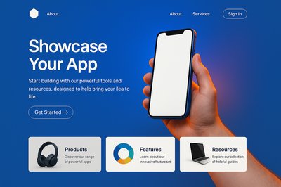 Modern Landing Page Design Featuring a Smartphone
