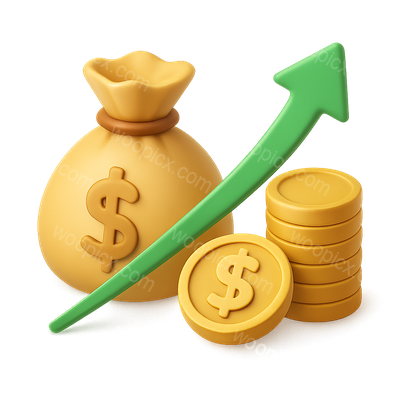 3D Wealth Icon Representing Financial Growth