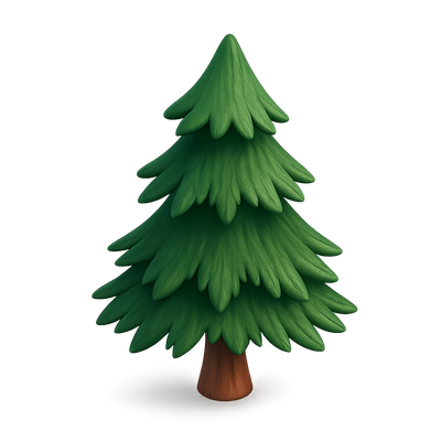 3D Hemlock Tree Icon with Isometric Design