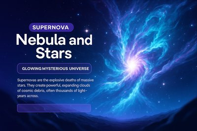 Vibrant Cosmic Supernova Illustration with Nebula and Stars
