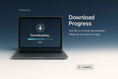 Stylish Download Progress Interface Design for Web