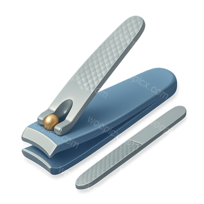Stylish 3D Nail Clippers Icon with File