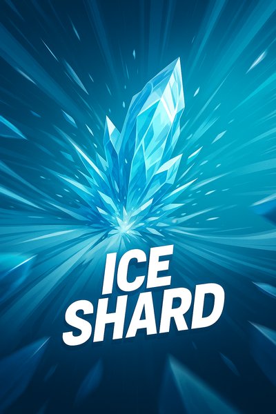 Dynamic Ice Shard Illustration with Bold Typography