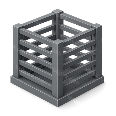 3D Icon of Slat Armor Cage with Isometric View