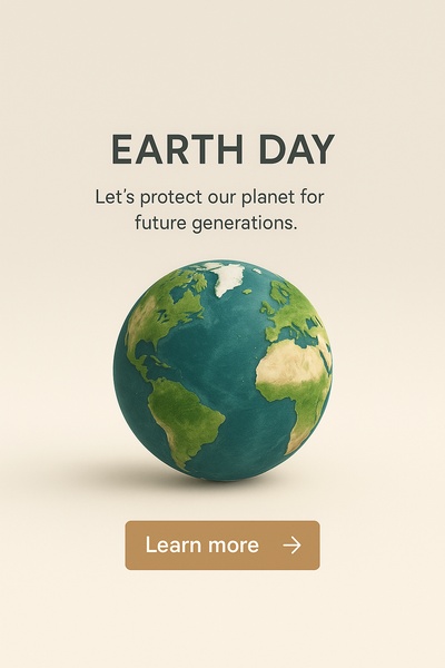 3D Earth Day Concept Illustration on Light Background