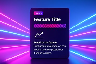 Abstract Neon Lines with 3D Rendered Feature Block