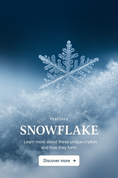 Realistic Snowflake Illustration with Modern Design Elements