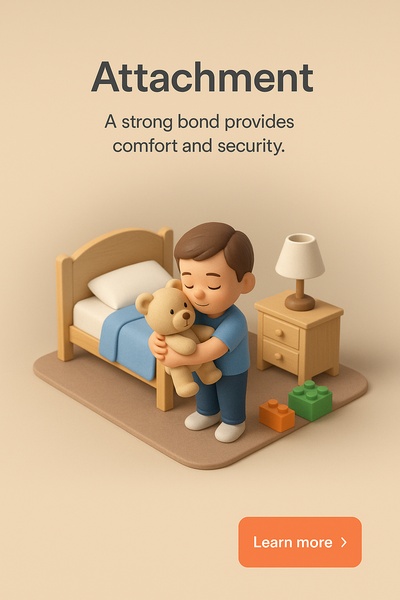 3D Scene Representing Attachment with Cozy Elements