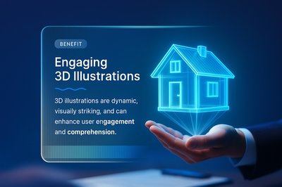 Futuristic 3D House Model in Real Estate Agency