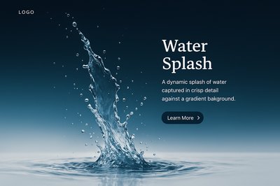 Stylish Water Splash Illustration for Web Design