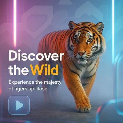 Promotional Graphic for Wildlife Experience Featuring a Tiger