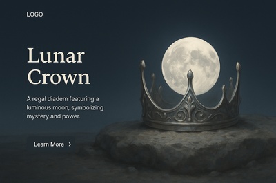 Elegant Lunar Crown Illustration with Moon Symbolism