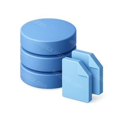 Stylish 3D Storage Icon with Volumetric Design