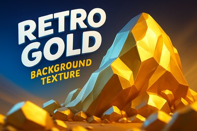 Dynamic 3D Illustration with Retro Gold Texture