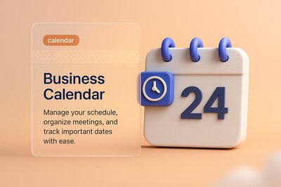 3D Page Design Featuring Business Calendar Concept