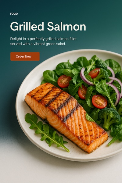 Delicious Grilled Salmon with Fresh Green Salad