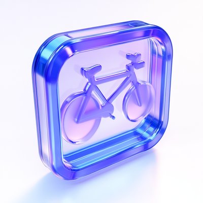 Stylized Bicycle Icon in Translucent Design