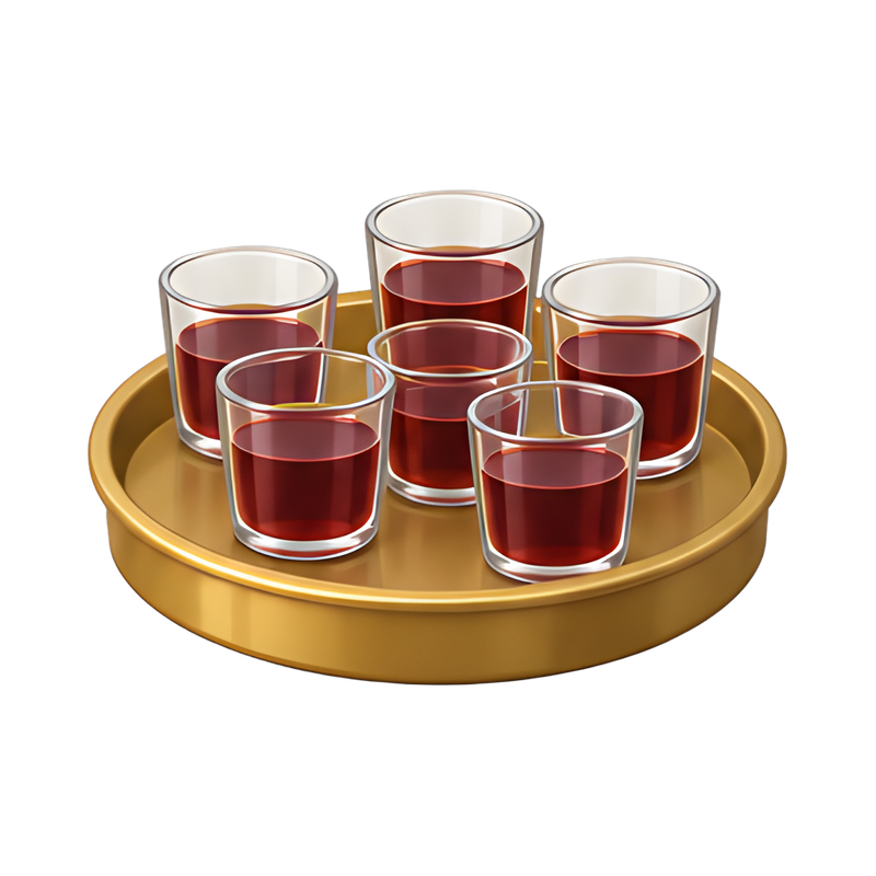communion cup tray with glasses