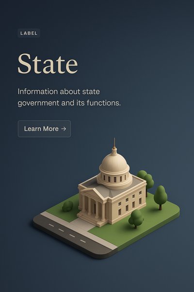 Minimalist 3D Scene of a State Government Building
