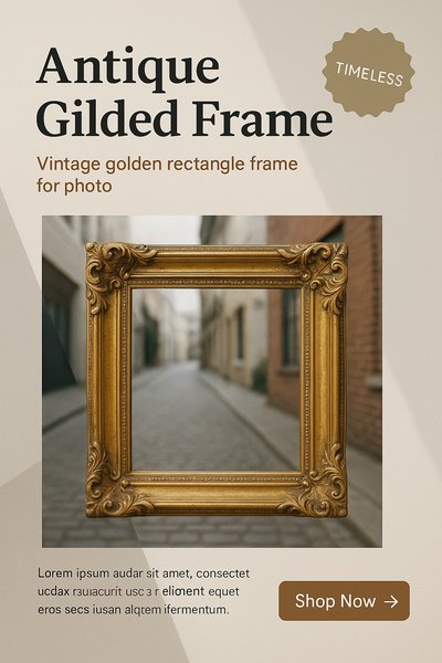 Antique Gilded Frame for Vintage Photos - Decorative Design