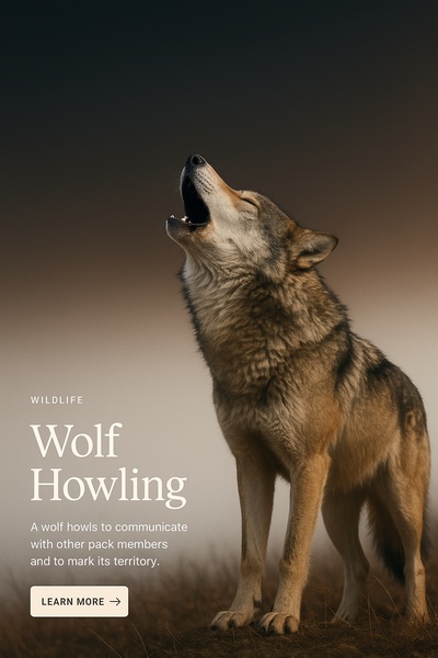 Majestic Wolf Howling Against a Gradient Background