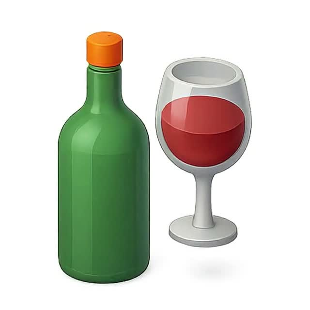 Colorful Wine Bottles and Glasses Collection