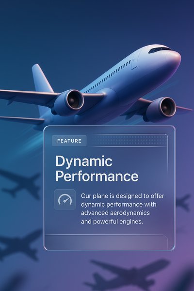 Dynamic Performance of Airplanes in 3D Illustration