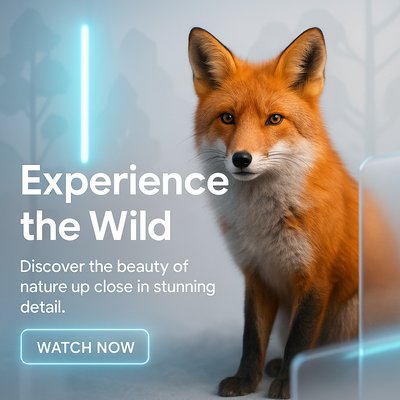 Wildlife Promotional Graphic Featuring a Fox
