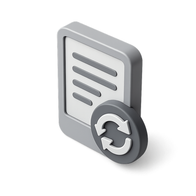 3D E-Ink Refresh Icon with Isometric Design