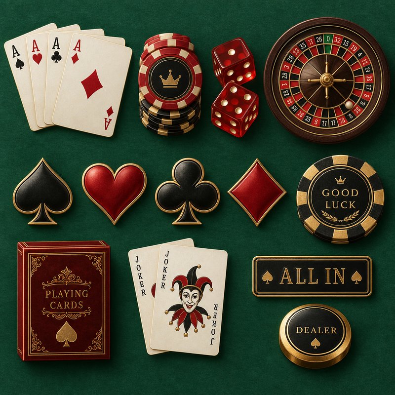 Casino-themed design elements pack