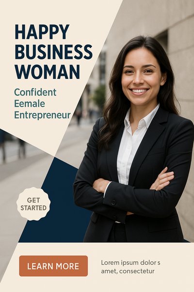 Confident Business Woman Smiling Outdoors